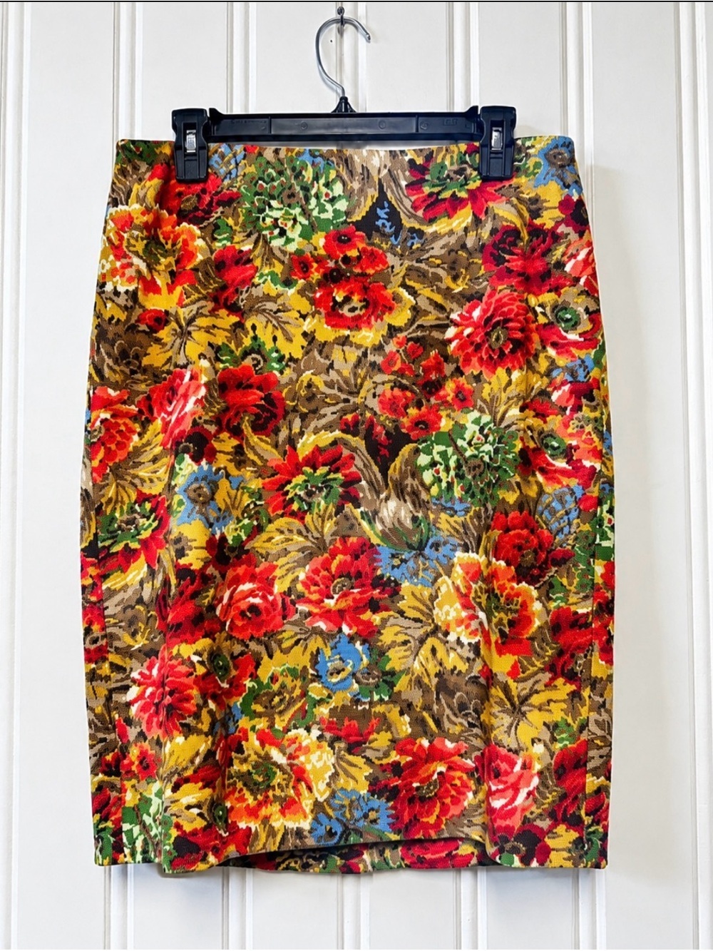 Talbots Tapestry Floral Pencil Skirt Multicolor Impressionist Monet Style size 8